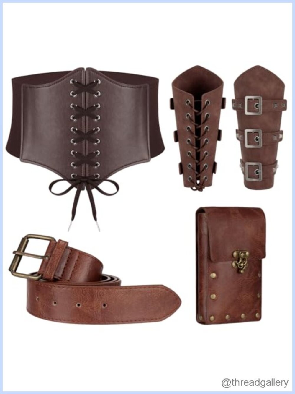 Renaissance Corset Belt Pouch Medieval Costume Accessories PU Leather
